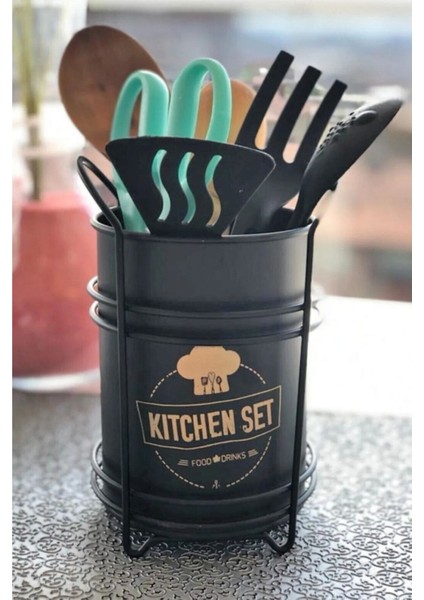 Şık Siyah Metal Kaşıklık, Tezgah Üstü Dekoratif Düzenleyici fiyatları