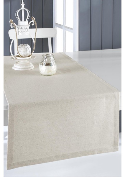 Kahverengi Doğal Keten Dekoratif Runner, Şık ve Otantik Ev Aksesuarı Seçeneği