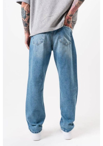 Açık Mavi Erkek Baggy Fit Kot Pantolon fırsatları