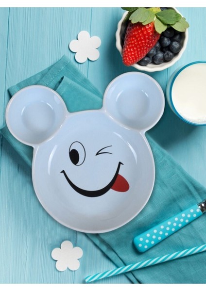 Mavi Çocuk Kahvaltı ve Mama Tabağı, Sağlıklı ve Şık Tasarım ile Kullanıma Hazır