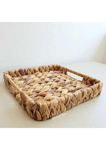 Doğal Hasır Kare Tepsi, 35X35 Cm, Şık ve Fonksiyonel Dekorasyon Parçası fiyatları
