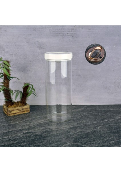 Beyaz Cam Vakumlu Kavanoz 2100ML, Sağlam ve Şık Saklama Çözümü