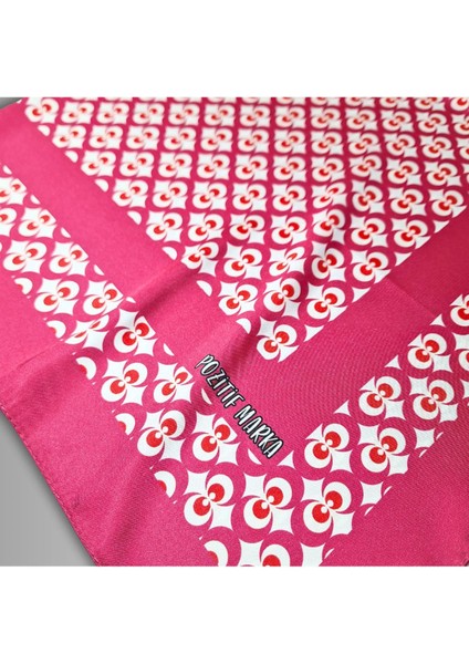 Pembe Eşarp Ipeksi Twill Saten Çintemani Desenli modelleri