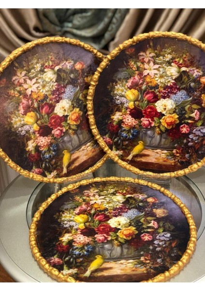 Ahşap Sunum Tepsi ile Dekoratif Çiçek Buketi, 28 Cm, Şık ve Doğal Görünüm modelleri