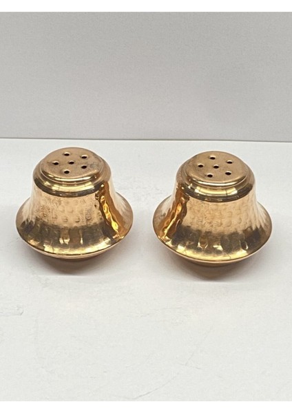 Iki Adet Bakır Tuzluk ve Baharatlık Takımı Seti