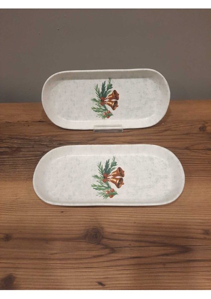 Yılbaşı Temalı 2'li Seramik Kayık Tabak, 26 Cm, Noel Baba, Çam Ağacı, Yeni Yıl Kutlaması indirimleri
