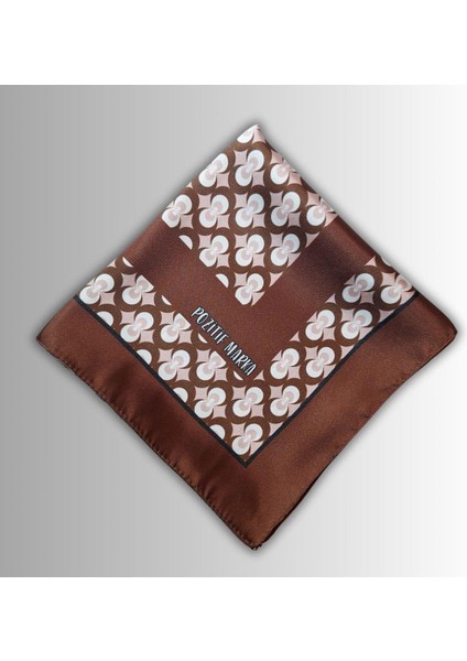 Kahverengi Eşarp Ipeksi Twill Saten Çintemani Desenli fırsatları