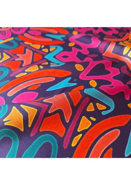 Turuncu Eşarp Ipeksi Twill Saten Kumaş Mandala Desenli 90CMX90CM fırsatları