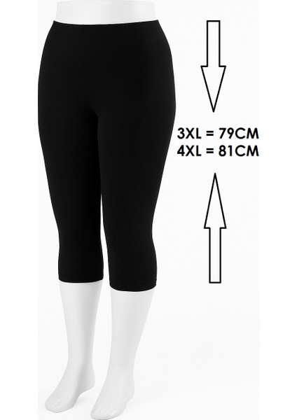 Kadın Büyük Beden Likralı Kapri Tayt ( 3XL - 4XL - 5XL ) fırsatları