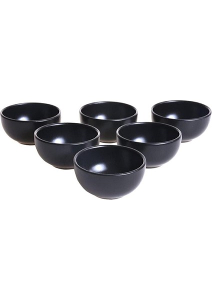 8 cm Mat Siyah ve Beyaz Çerezlik/sosluk Seti, 6'lı Paket