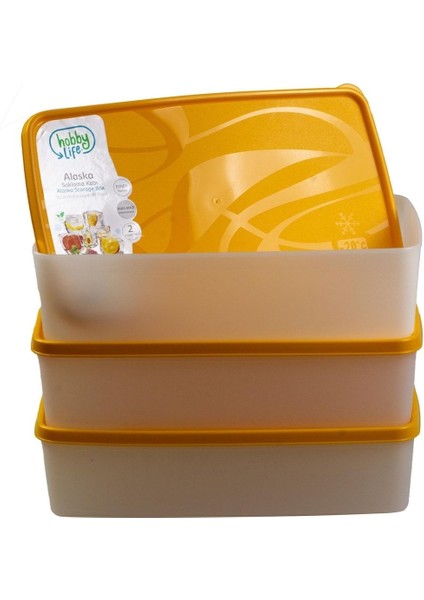 3'lü Turuncu Saklama Kabı, 2 Litre, Dayanıklı ve Şık Tasarım fiyatları