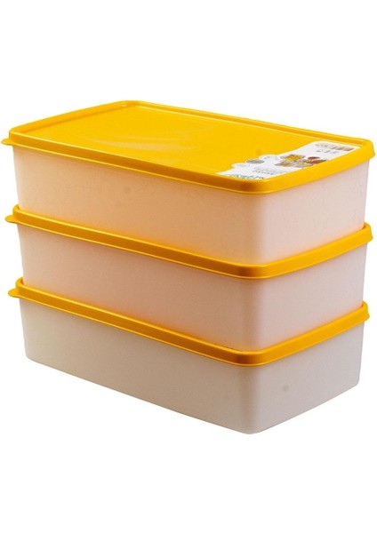 3'lü Turuncu Saklama Kabı, 2 Litre, Dayanıklı ve Şık Tasarım fırsatları