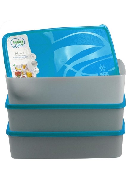 3'lü Mavi Saklama Kabı Seti, 2 Litre, Pratik ve Şık Tasarım fiyatları