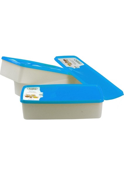 3'lü Mavi Saklama Kabı Seti, 2 Litre, Pratik ve Şık Tasarım modelleri