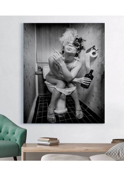 Renkli Tuvalet Hikayesi Kanvas Tablo, Evinize Şıklık Katacak Dekorasyon Parçası