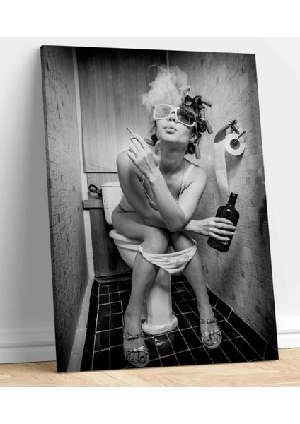 Renkli Tuvalet Hikayesi Kanvas Tablo, Evinize Şıklık Katacak Dekorasyon Parçası fiyatları