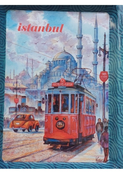 Istanbul Temalı Metal Tepsi, Küçük Boy, 25X16, Şık ve Zarif Tasarım modelleri