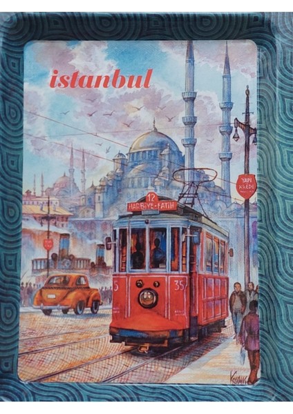 Istanbul Temalı Metal Tepsi, Küçük Boy, 25X16, Şık ve Zarif Tasarım fırsatları