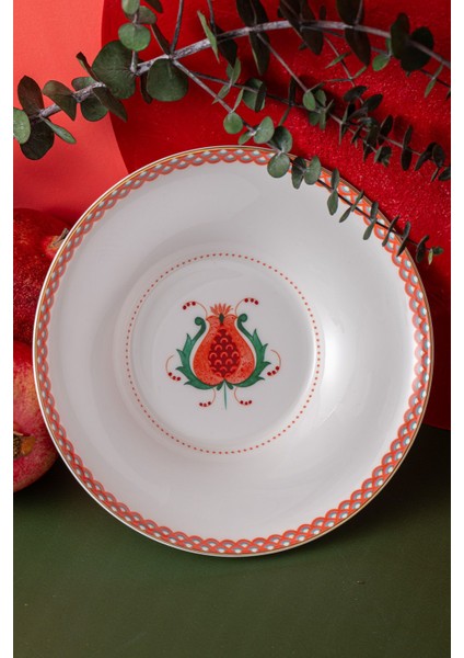 Kırmızı Fine Bone Çukur Tabak 22 Cm, Şık ve Dayanıklı Porselen Ürün modelleri