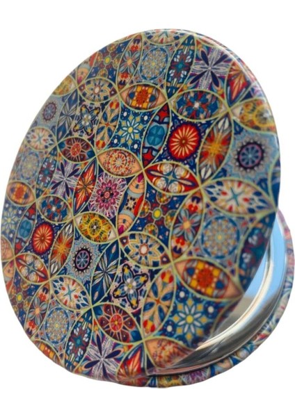Renkli Taşlı Çift Taraflı Yuvarlak Makyaj Aynası 7 cm fiyatları