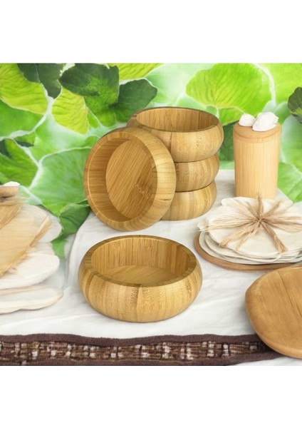Dört Kişilik Doğal Bambu Çerez Tabağı Seti, Şık ve Kullanışlı Sunumlar Için Ideal modelleri