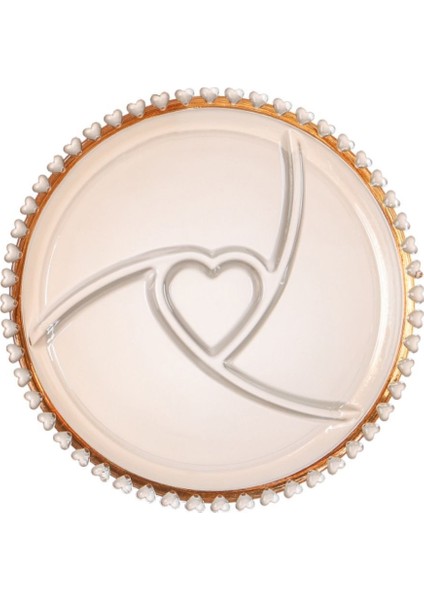 Amber Kalp Tasarımlı 23 cm Cam Servis Tabağı, Şık ve Kullanışlı.