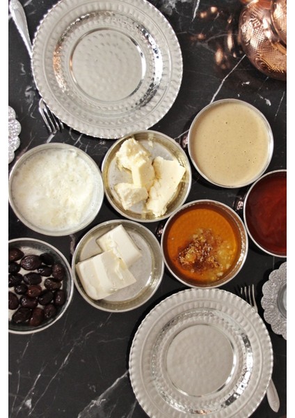 Bakır Kahvaltı Pasta Sunum Tabağı, Şık ve Kalaylı, 1 Adet modelleri