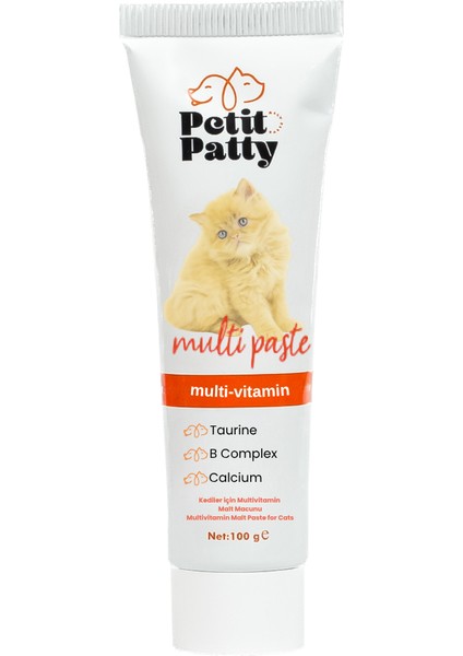 Multi Paste 100 G Kediler Için Multivitamin Malt Macunu