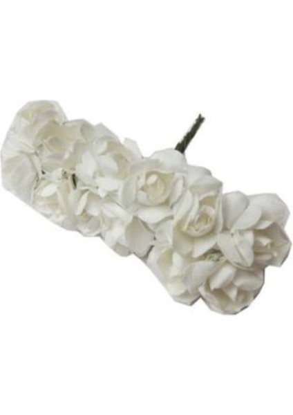 144 Adet Beyaz Kağıt Gül, Kına, Nikah, Nişan, Hediyelik Süsleme Malzemesi