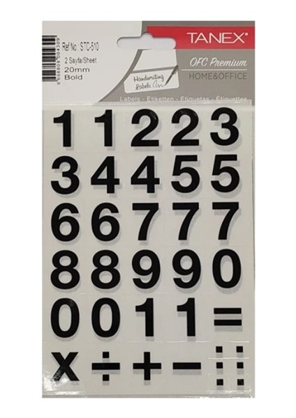 Rakamlar Stickers 2 Sayfa STC-510 - 3 Adet