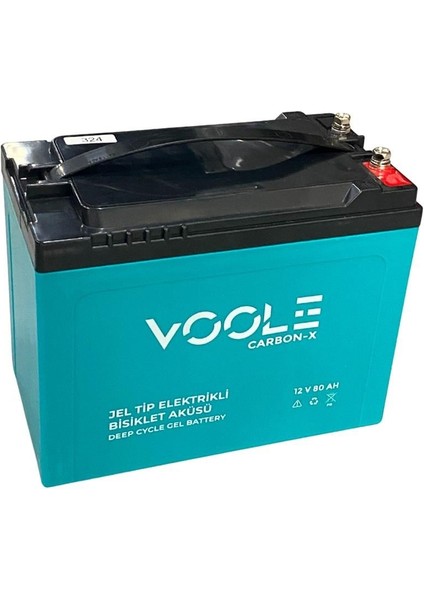 VOLE 12V 80 AH ELEKTRİKLİ BİSİKLET AKÜSÜ DEEP CYCLE GEL BATTERY CARBON-X (220*120*175)