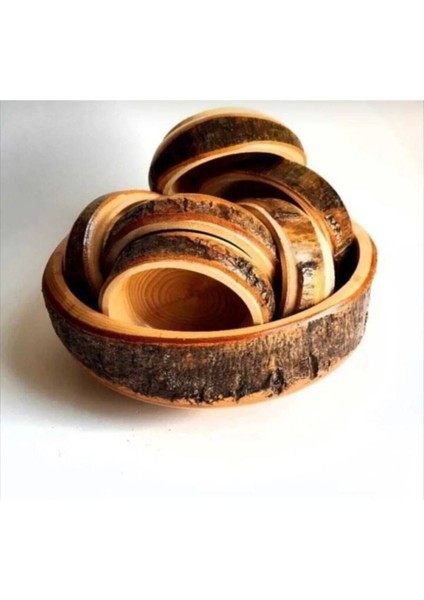 7'li Doğal Ahşap Çerezlik Seti, Şık ve Kullanışlı Mutfağınıza Özel