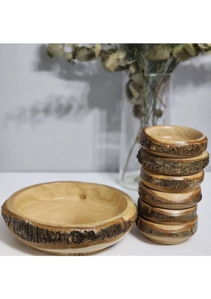 7'li Doğal Ahşap Çerezlik Seti, Şık ve Kullanışlı Mutfağınıza Özel fiyatları