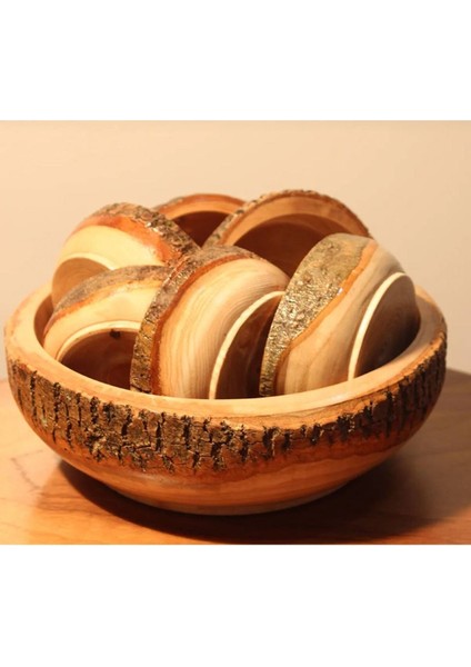 7'li Doğal Ahşap Çerezlik Seti, Şık ve Kullanışlı Mutfağınıza Özel modelleri