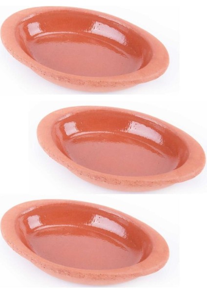 3'lü Sırlı Mini Oval Toprak Kase Seti, Çok Amaçlı Servis ve Sürme Kase, Kahverengi modelleri