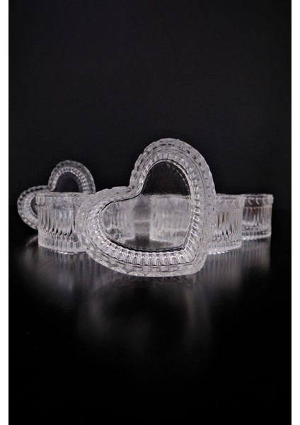 Turuncu 6'lı Kalp Model Cam Sunum Seti, Çerezlik ve Kase, Şık ve Zarif Tasarım fiyatları