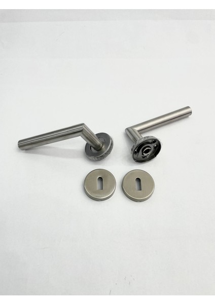Paslanmaz Inox Oda Kapı Kolu - Daire Rozetli - 1 Takım - No : 12 modelleri