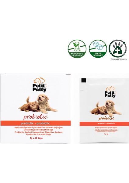 Probiotic Kedi ve Köpekler Için Probiyotik Saşe 30X1G
