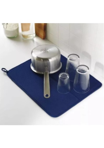Mavi Bulaşık Kurutma Örtüsü 44X36 Cm, Dayanıklı ve Şık Tasarım
