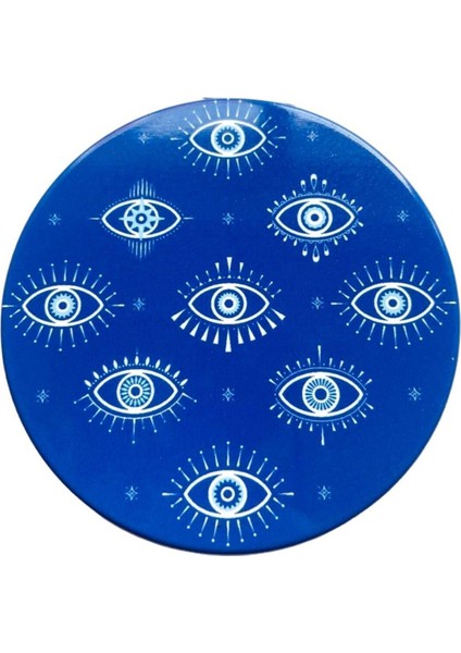 Şık Desenli Taşlı Çift Taraflı Yuvarlak Makyaj Aynası 7 cm Mavi fırsatları