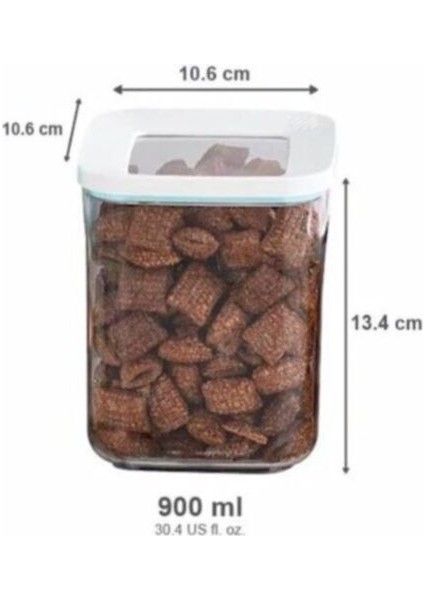 Beyaz 900ML Kare Saklama Kabı 3'lü Set, Pratik ve Şık Mutfak Düzeni Sağlar fiyatları