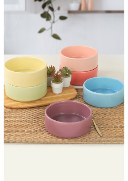 Renkli 14 cm 6'lı Çok Amaçlı Çorba ve Yemek Kasesi Seti