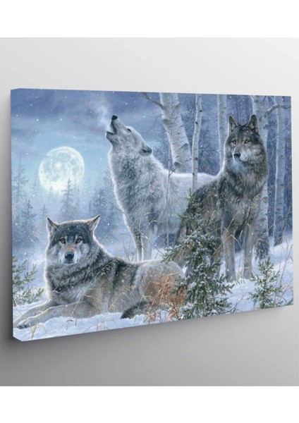 Renkli Kurt Resimli Kanvas Tablo, Şık ve Canlı Duvar Dekoru fiyatları