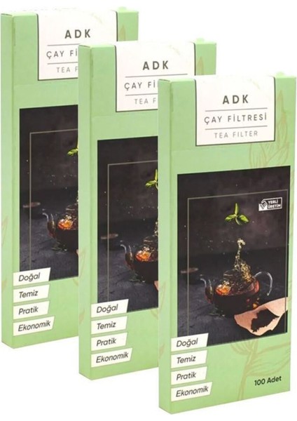 3 Paket 100 Lü 300 Adet Çay Filtresi Torbası Demlik Filtre Seti