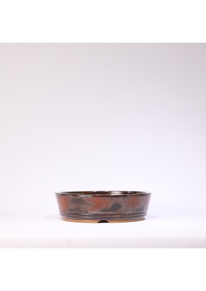 Yuvarlak Bonsai Saksısı No.64-Sırlı (24 Cm)