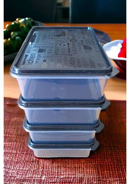 Mikrodalga ve Derin Dondurucu Uyumlu 4'lü Saklama Kabı Seti, 1,7 L, Gri, Mavi Renk modelleri