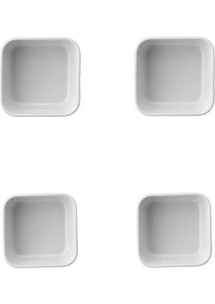 Beyaz 4'lü Kare Sosluk ve Kahvaltılık Tabağı Seti, 7x7 Cm, Şık ve Kullanışlı fiyatları