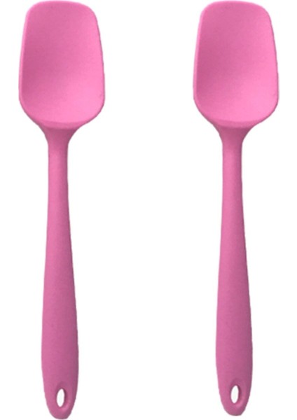 Pembe Silikon Kaşık 21CM, Renkli, Dayanıklı, Çok Amaçlı, Mutfak Gereci