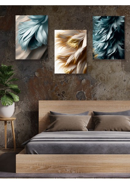 Renkli Modern Sanat Çalışması 3'lü Tablo Seti, Şık ve Estetik Dekorasyon Için Mükemmel fiyatları