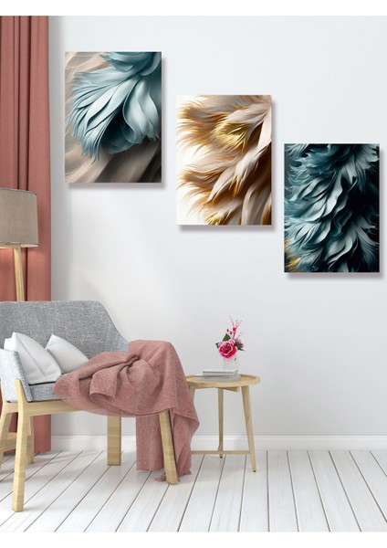 Renkli Modern Sanat Çalışması 3'lü Tablo Seti, Şık ve Estetik Dekorasyon Için Mükemmel modelleri